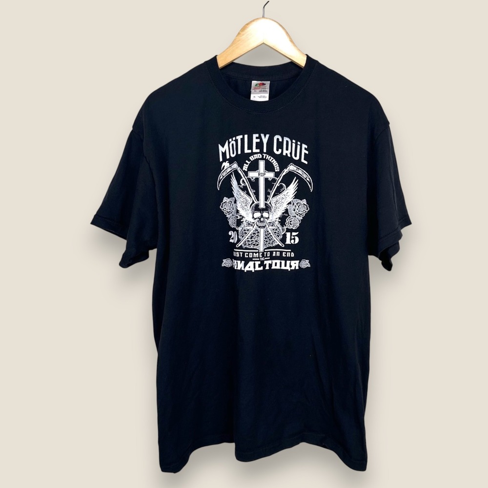 VTG Motley Crue All Bad Things Must Come To An End Final‎ Tour 2015 T-Shirt XL